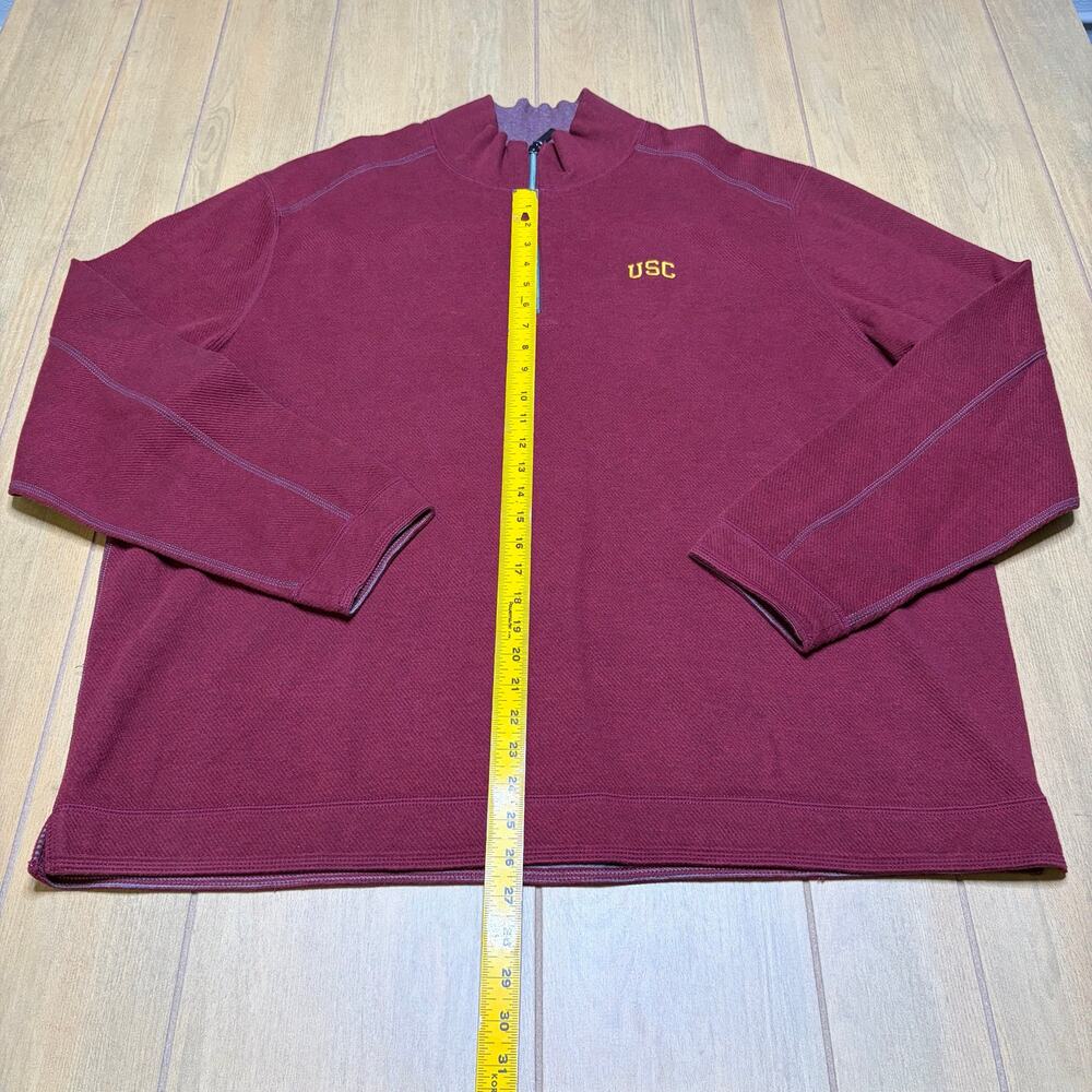 Tommy Bahama USC Trojans 2XL Quarter Zip Pullover Sweater Red NCAA University - Picture 4 of 13